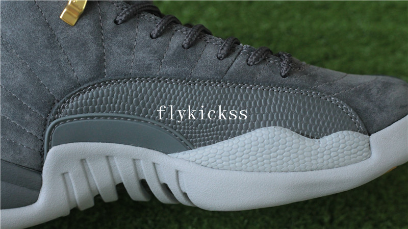 Authentic Air Jordan 12 Grey Suede